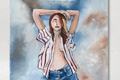 muse1, 40x40x4cm, Mischtechnik